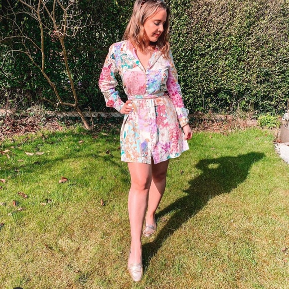 NWT ZARA Linen Floral Print Dress Blogger Favorite - Picture 8 of 16